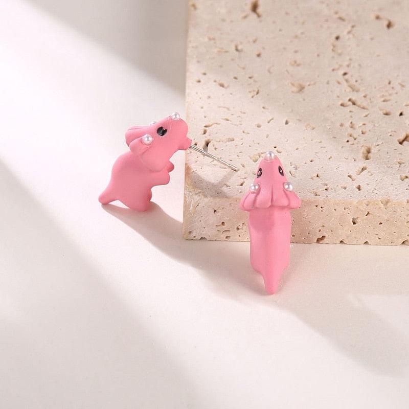 Adorable Cartoon Animal Bite Stud Earrings for Women | Playful Animal Ear Jewelry | Quirky and Fun Gifts | Stylish Fashion Accessories